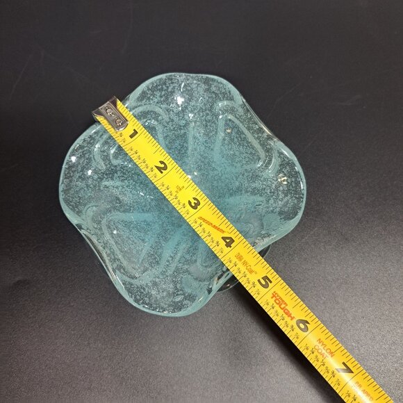 Murano Light Blue Bubble Art Glass Trinket Bowl - Picture 2 of 13